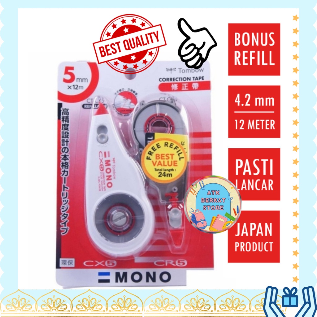 

[1 pcs] Tip ex X kertas Correction Tape TOMBOW CT-CX5 5 mm x 12 M