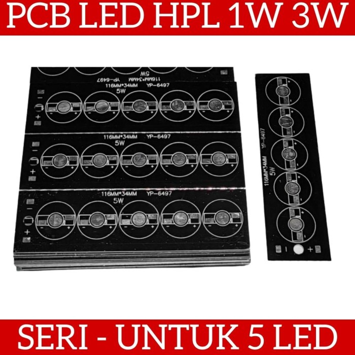 PCB Aluminium High Power Led 3w / 1w x 5 LED Seri HPL PCB Star