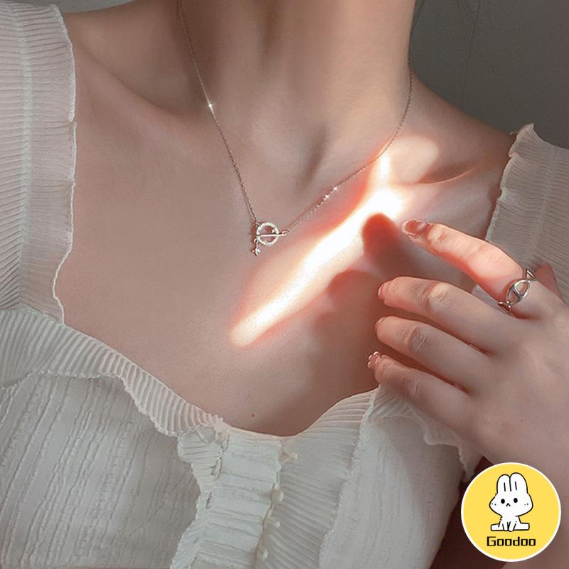 Planet Kalung Wanita Ringan Mewah Desain Niche Flash Diamond Temperamen Pacar Super Lembut -Doo