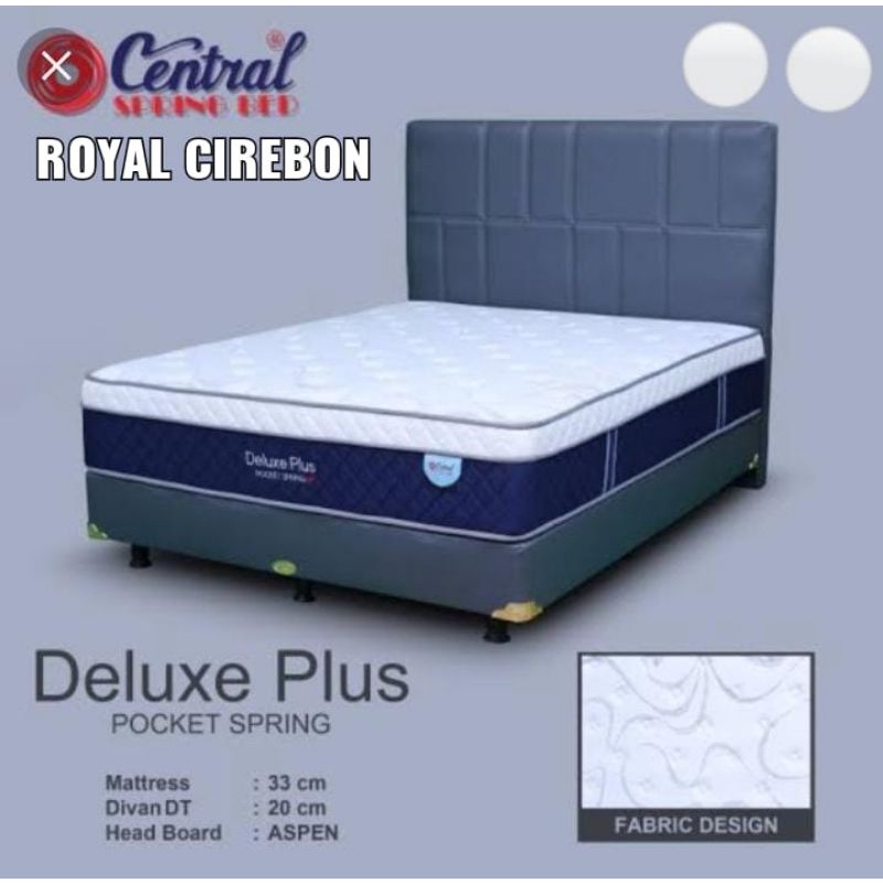 1set springbed central DELUXE PLUS POCKET+divan oscar 160x200x30 dan 180x200x30 untuk wilayah kota c