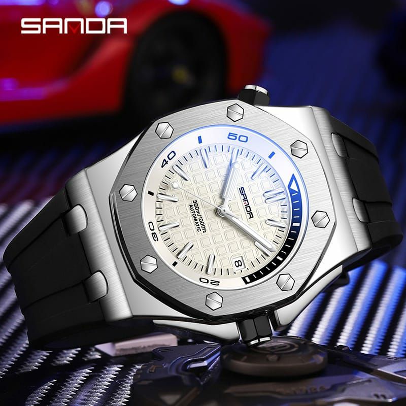 VIRAL SANDA 7032 Jam Tangan Pria Analog Chronograph Tali Silicone Luminous Display