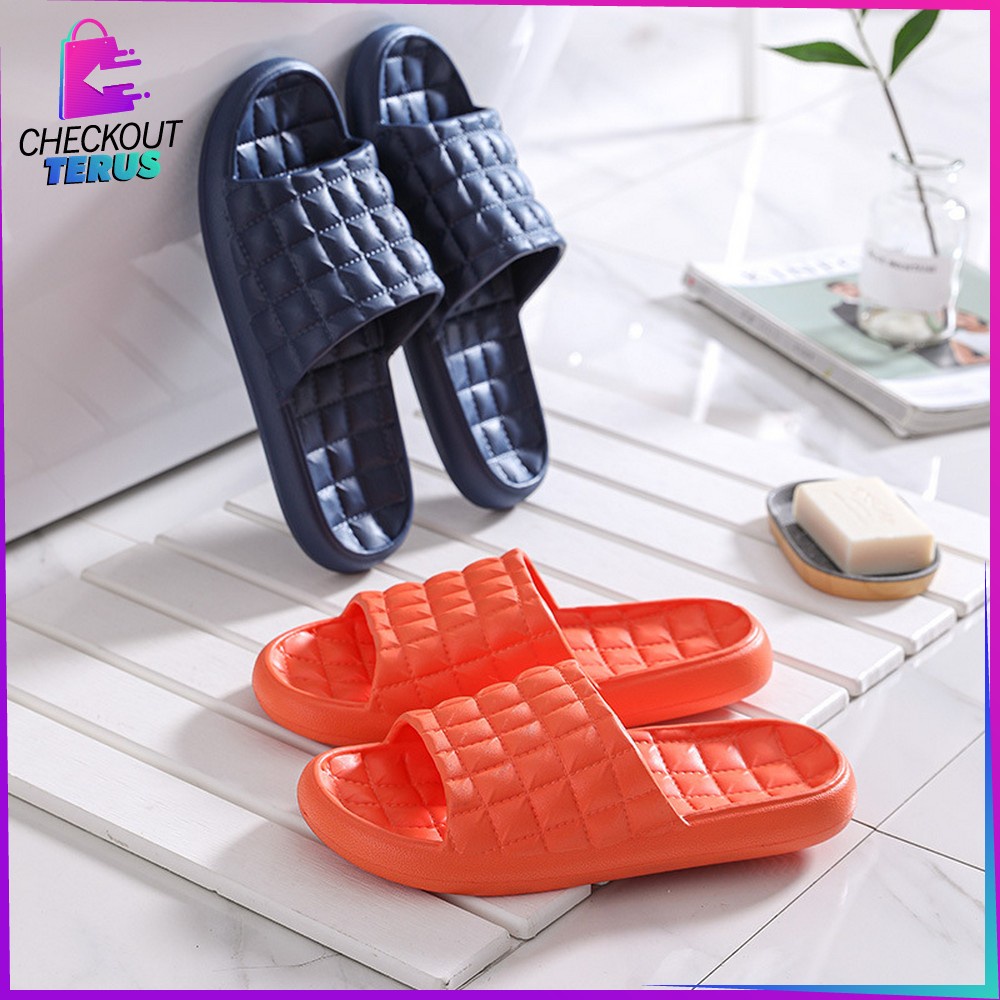 CT S36 Sendal Selop Polos Karet Empuk Import Busa EVA Tebal Korean Style Sandal Slop Rumah Karet Kamar Mandi Tidak Licin