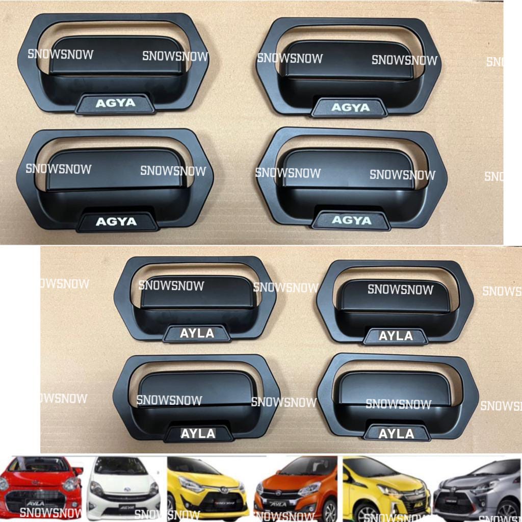 Paket Outer Handle Cover Agya Ayla 2013 2015 2017 2021 2022 2023 GR TRD Hitam Carbon