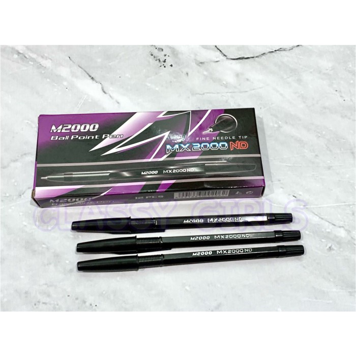 Jual PULPEN HITAM M2000 BALLPOINT PEN HITAM | Shopee Indonesia