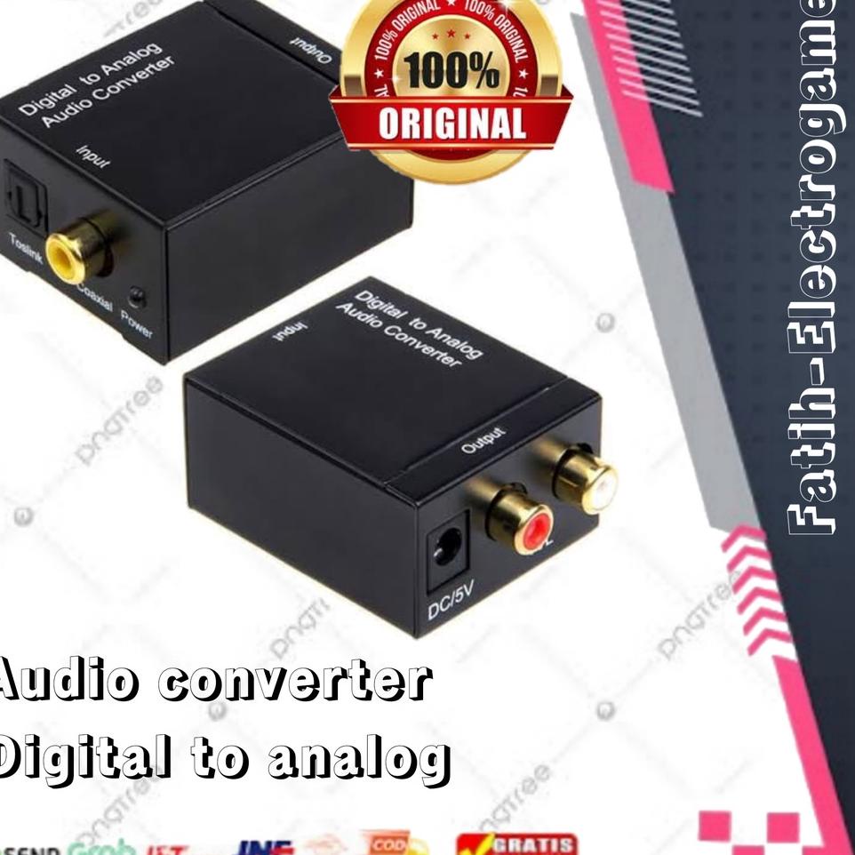 Ready BKIIH Audio converter digital to analog + Kabel optik audio tv + Kabel RCA 3in3 / Converter au