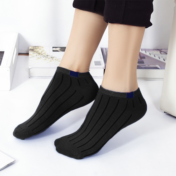 Kaos Kaki Pendek Semata Kaki - Ankle Cute Short Socks - Kaos Kaki Motif Garis Polos Dan Lembut Bahan 100% Polyester - W1A5