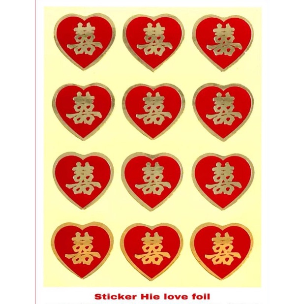

Stiker shuangxi foil/poly 5×6 ❤️(30pcs) 3,1cm