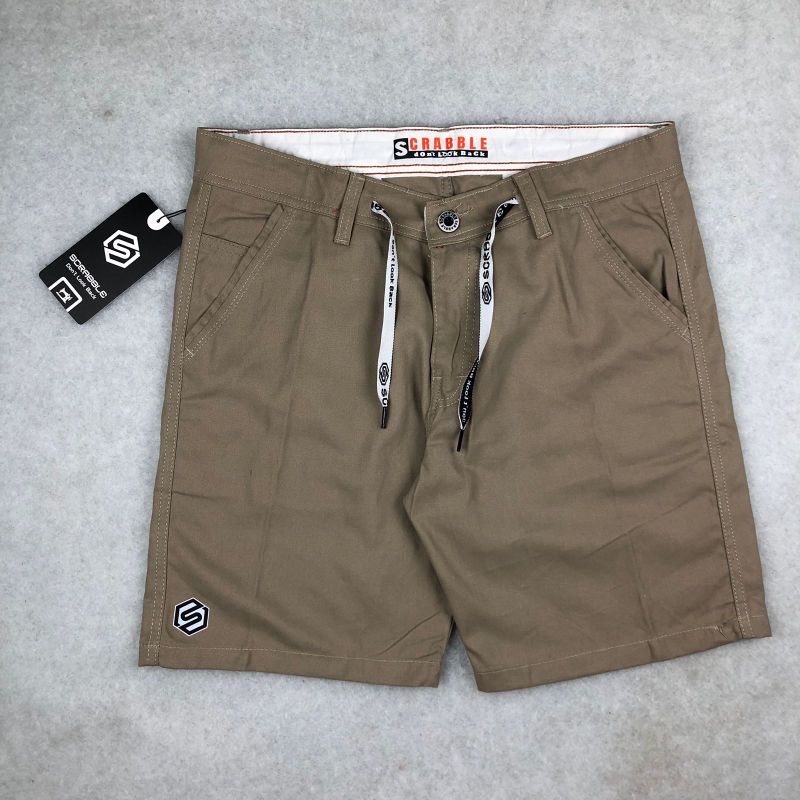 celana pendek atas lutut bahan twiel non stret ORIGINAL SCRABBLE PREMIUM
