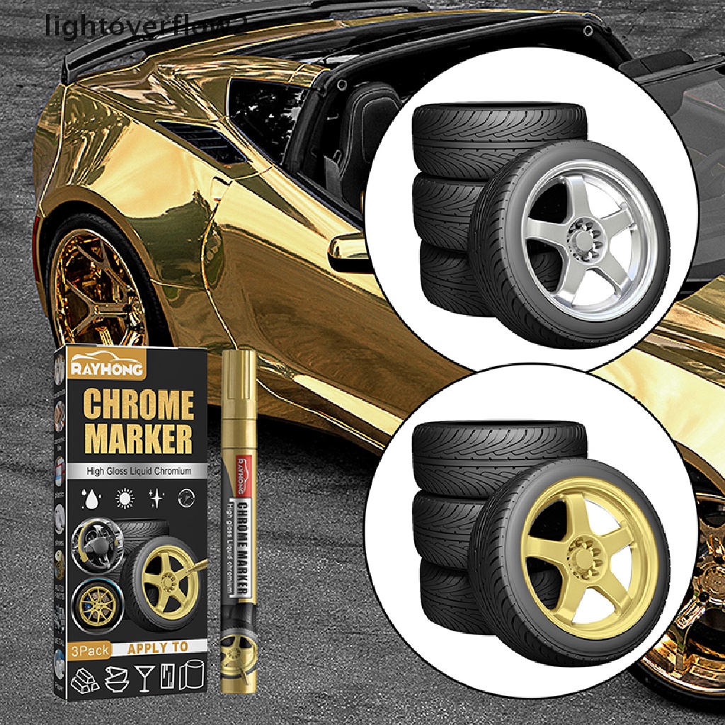 (lightoverflow2) 3pcs / Set Spidol Warna Gradasi Untuk Gambar Graffiti Ban Mobil DIY