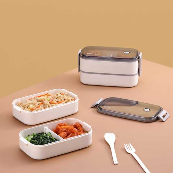 KHANZAACC BONBOX BTW40 Kotak Makan Lunch Box Microwaveable Food Grade 2 Tingkat
