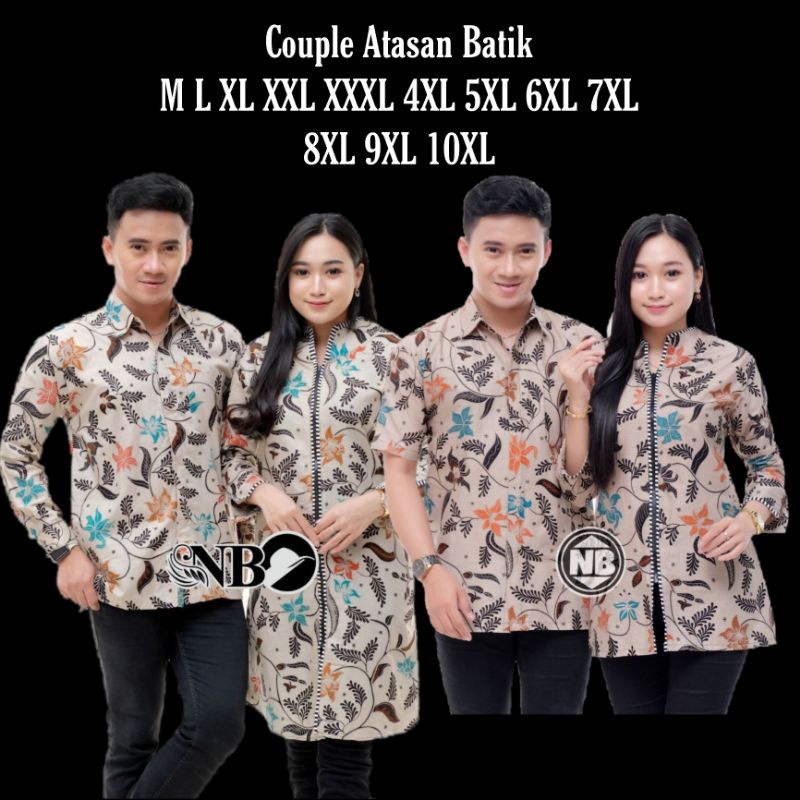 COUPLE BATIK DRES TUNIK BIG SIZE JUMBO M.L.XL.XXL.3XL.4XL.5XL.6XL.7XL.8XL.9XL.10XL seragam