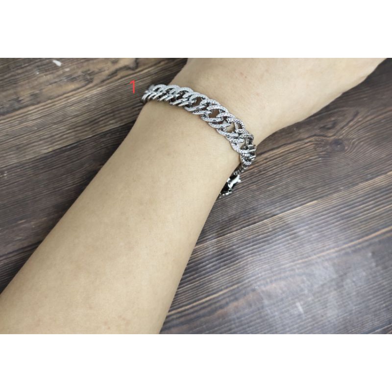 Fifi Fashion Gelang Rodium Import Premium Model Perhiasan Lapis Silver GR001