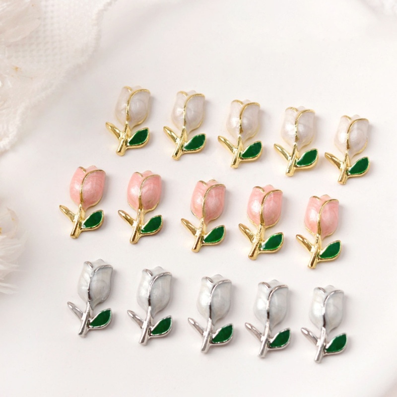 Stiker Kuku Desain Bunga Tulip Bahan Akrilik Untuk Nail Art