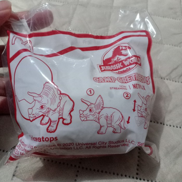 Sale Triceratops Happy Meal Jurassic World Camp Cretaceous Mcd Snap Squad Bagus