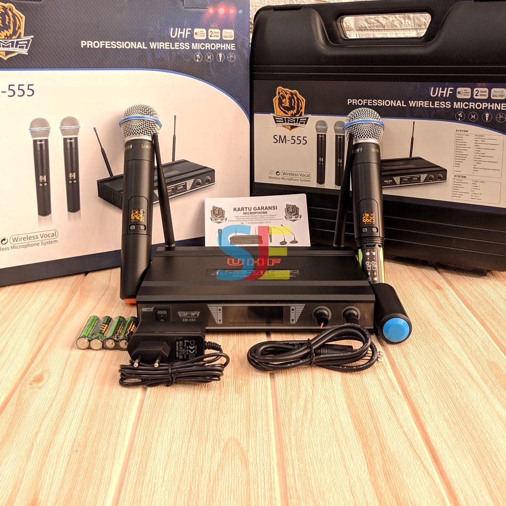 Microphone Wireless BMA SM555 / Mic Tanpa Kabel BMA