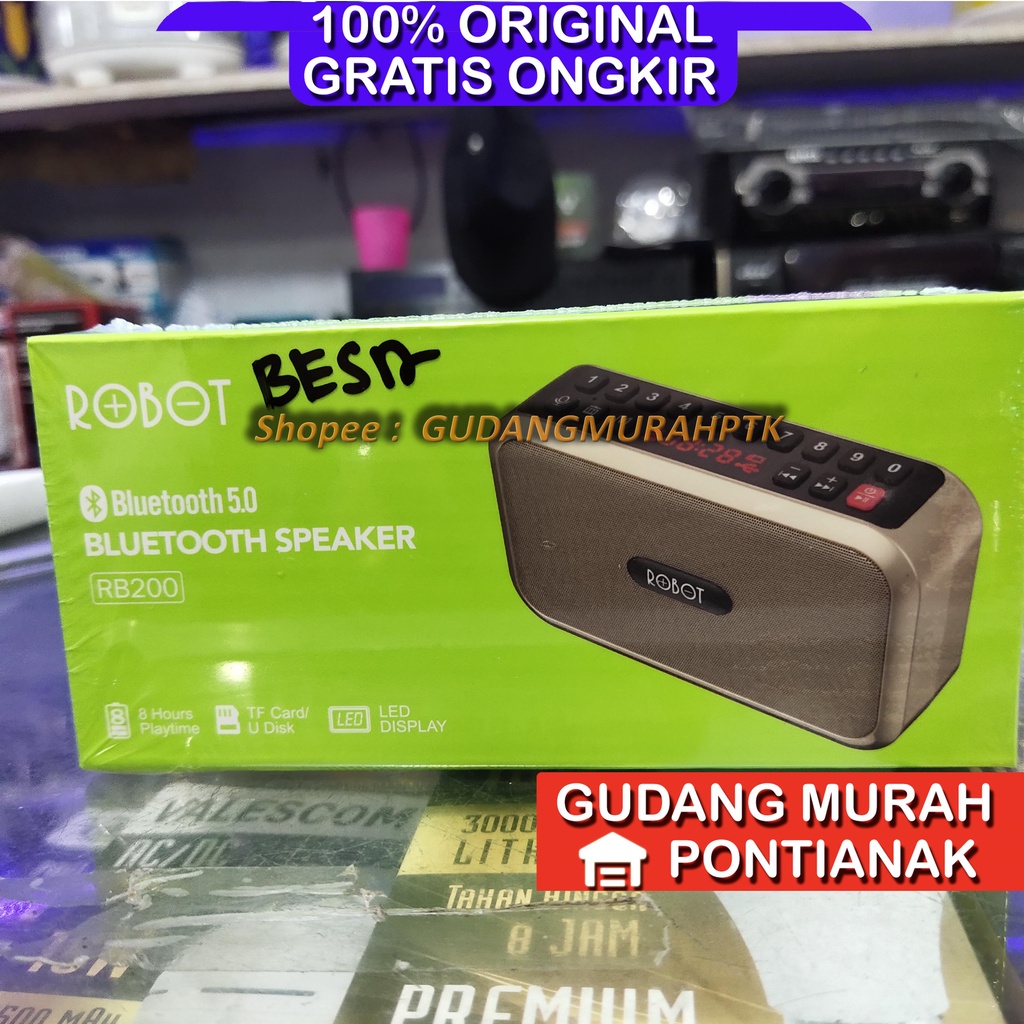 ROBOT RB200 Portable Speaker Bluetooth 5.0 Speaker Alquran Al Quran numerik dan layar LED - Garansi Resmi 1 Tahun