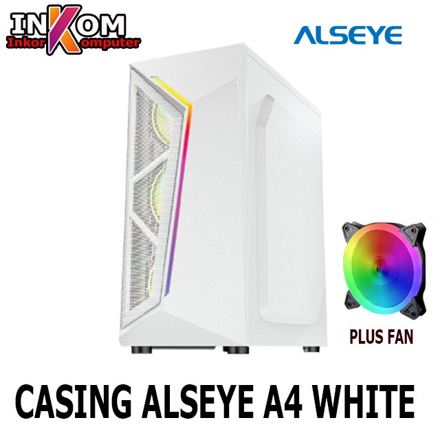 Casing Alseye Pc Casing Gaming Case A4 Putih Plus Fan