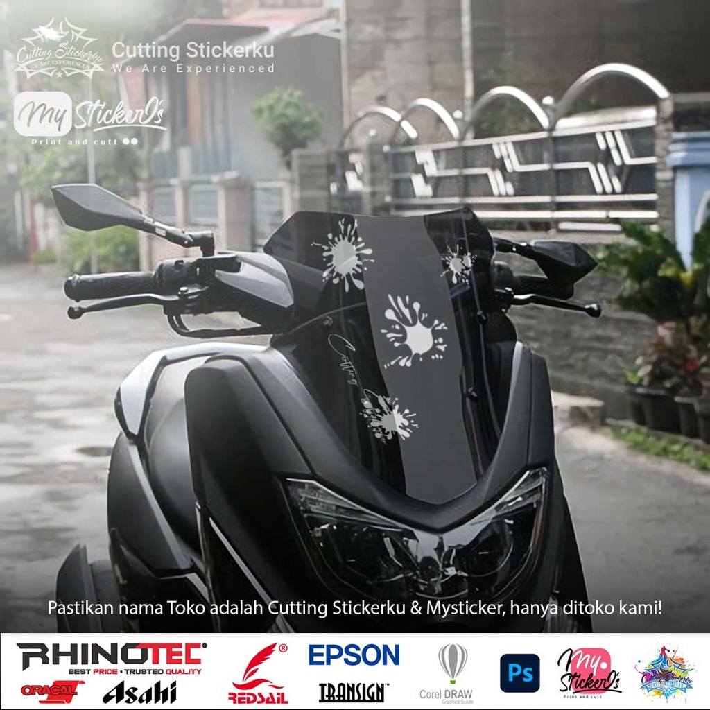 Cutting Stiker Splash Variasi Motor Mobil Sticker Brush Paint Timbul Keren Nyala Dasbor Spakbor Visor Body Kaca Helm Laptop Hologram Reflective Tahan Air Bodi Samping Scoopy Vario Beat NMAX PCX Vespa Aesthetic Tetesan Cat Windshield