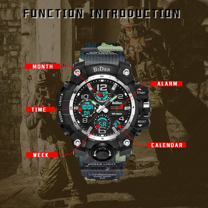 BIDEN SPORTY ORIGINAL JAM TANGAN PRIA DUALTIME SILIKON WATER RESIST