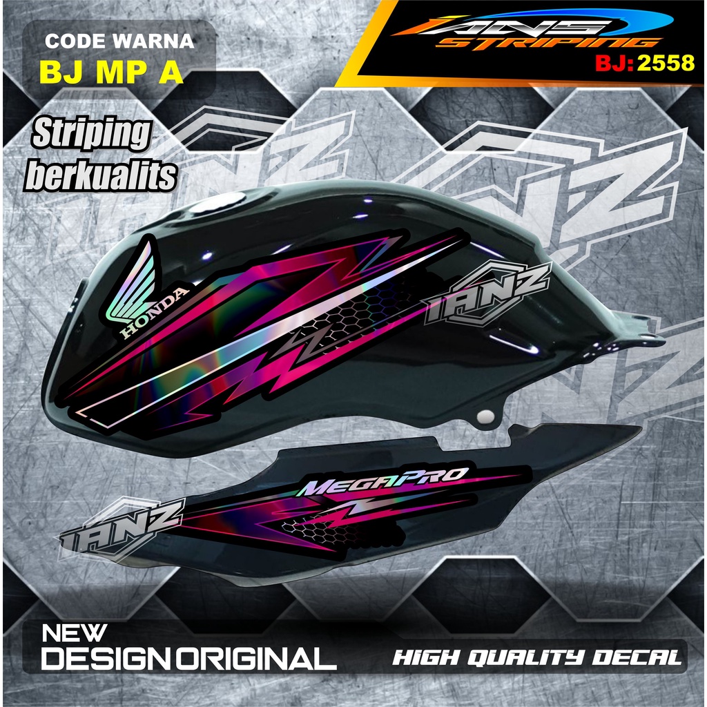 COSTUM STRIPING MEGAPRO PRIMUS VARIASI HOLOGRAM / STRIPING CUSTOM MEGAPRO / STIKER LIS STRIPING MP TERMURAH