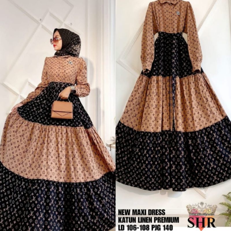 MIDI DRESS KOTAK ORIGINAL SHR TANPA HIJAB YAA