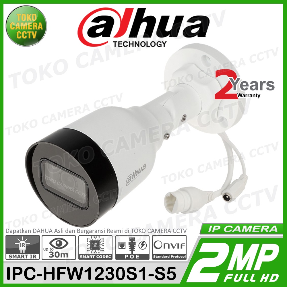 IP CAMERA 2MP DAHUA IPC-HFW1230S1-S5 IP KAMERA CCTV 1080P POE