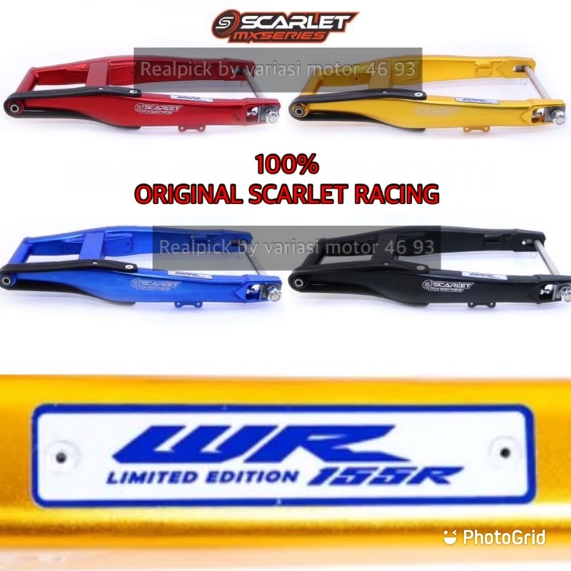 SCARLET RACING ORIGINAL Swing Arm Lengan Ayun WR 155 12820 swing arm scarlet wr155 63cm full cnc arm