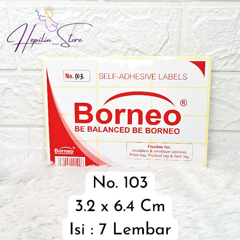 Sticker Label Nama Undangan Borneo No 103 atau Sticker Label Kecil No.112 atau No 99 / Sticker Putih