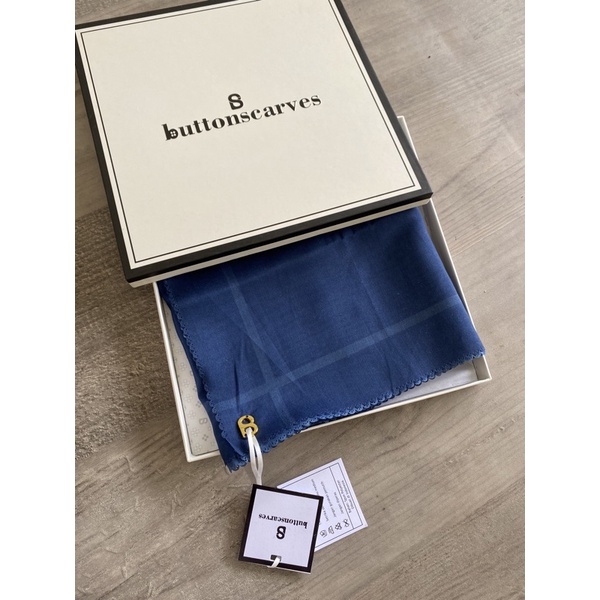 everyday scarf buttonscarves basic voal navy peony