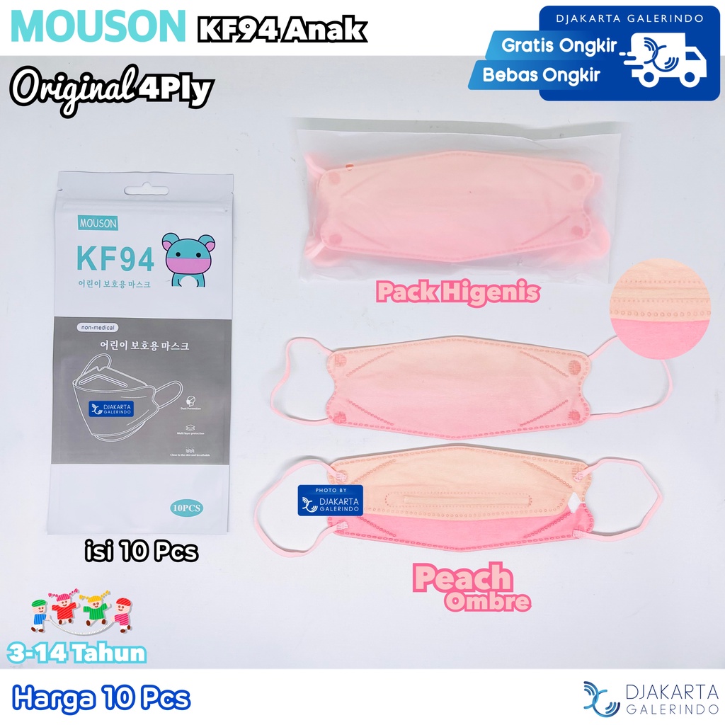 Masker Mouson KF94 Anak Kids Motif 4Ply Original isi 10Pcs