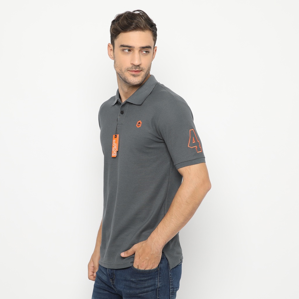 KAOS PIQUE KERAH PRIA / KAOS POLO SHIRT ABU  / KAOS KERAH LENGAN PENDEK BURLOIS