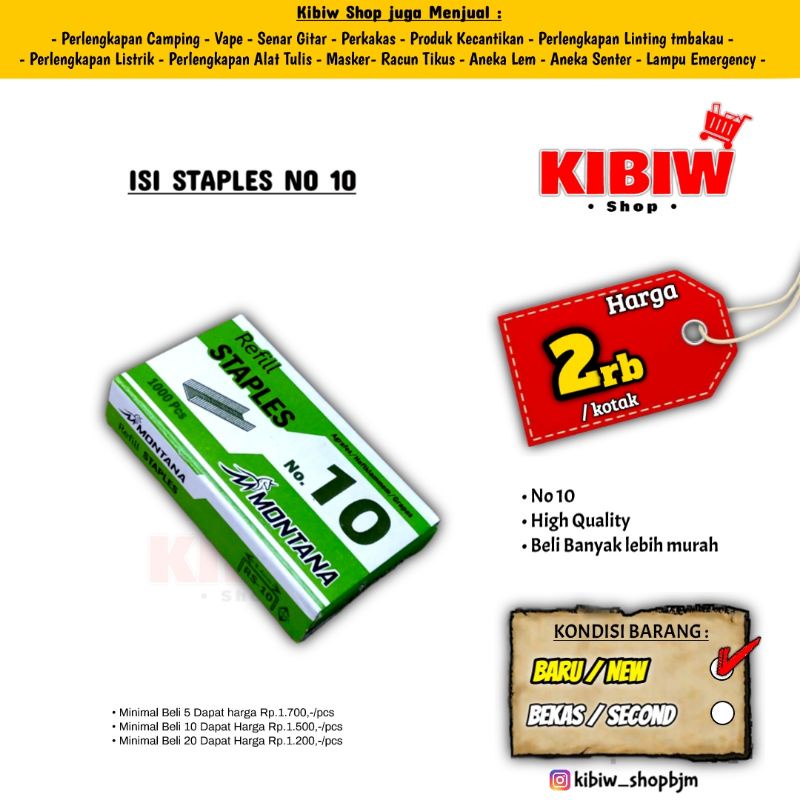 

Isi Ulang Staples Refill Staples No 10 Beli banyak lebih murah