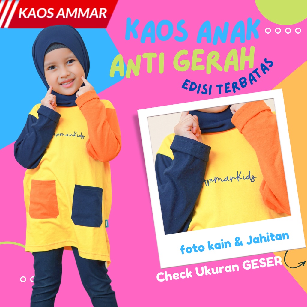 Baju anak Perempuan Tunik atasan Anak Perempuan Kaos Anak Perempuan umur 3-13 Tahun BUMMI SERIES