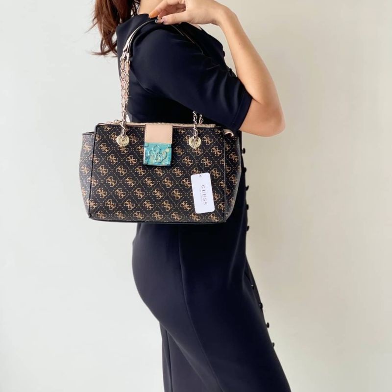 Guess Logo City Small Society Satchel Original / Tas Guess Original / Shoulder Bag Guess Original