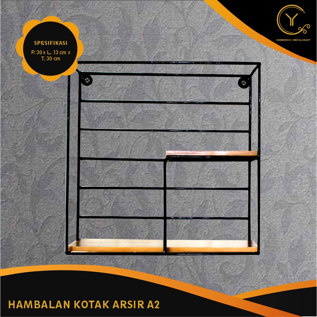RAK BESI KOTAK ARSIR - HAMBALAN BESI - RAK BESI SERBAGUNA - HIASAN DINDING