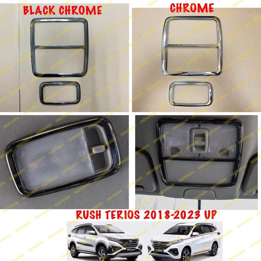 Paket Panel Lampu Plafon Depan Belakang All New Rush Terios 2018 2022 2023 Black Chrome