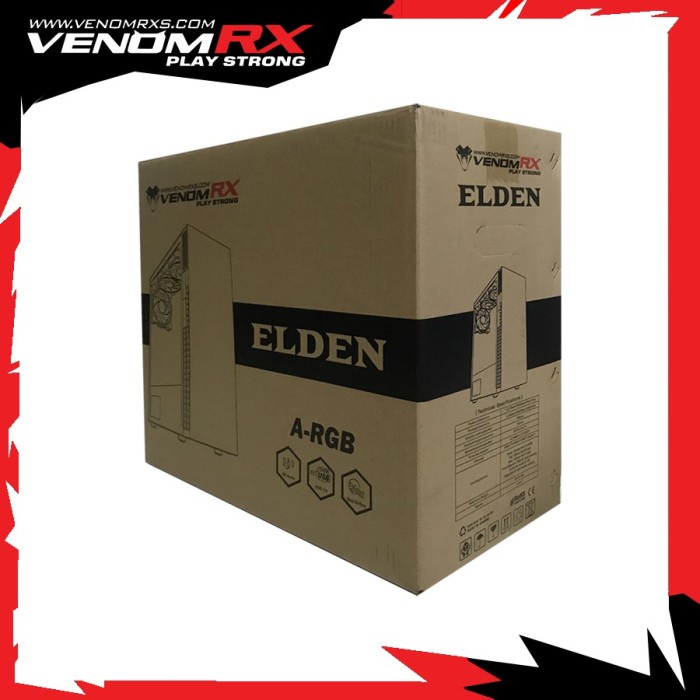 VenomRX Elden ATX Tempered Glass 3x120mm ARGB Fan - Black