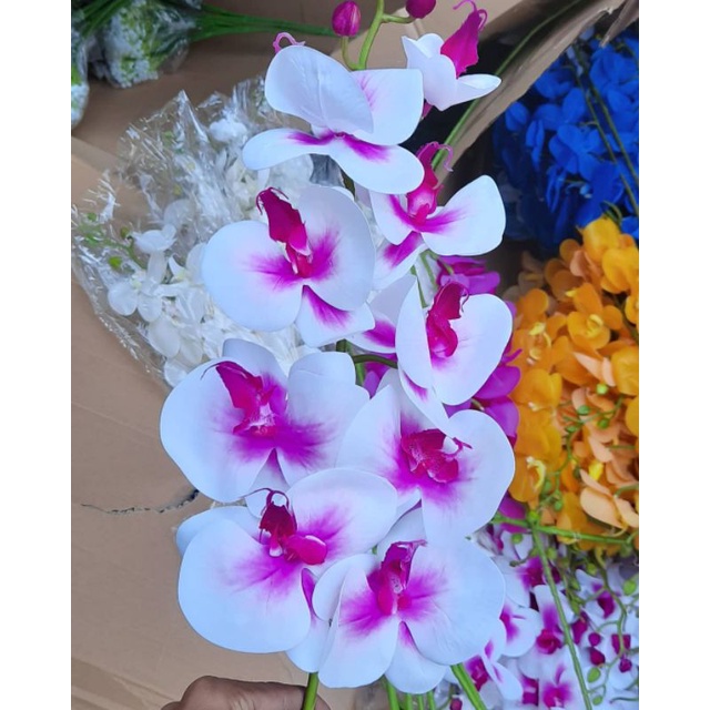 BUNGA ANGGREK LATEX SUPER PREMIUM ARTIFICIAL PREMIUM PALSU PLASTIK DEKORASI