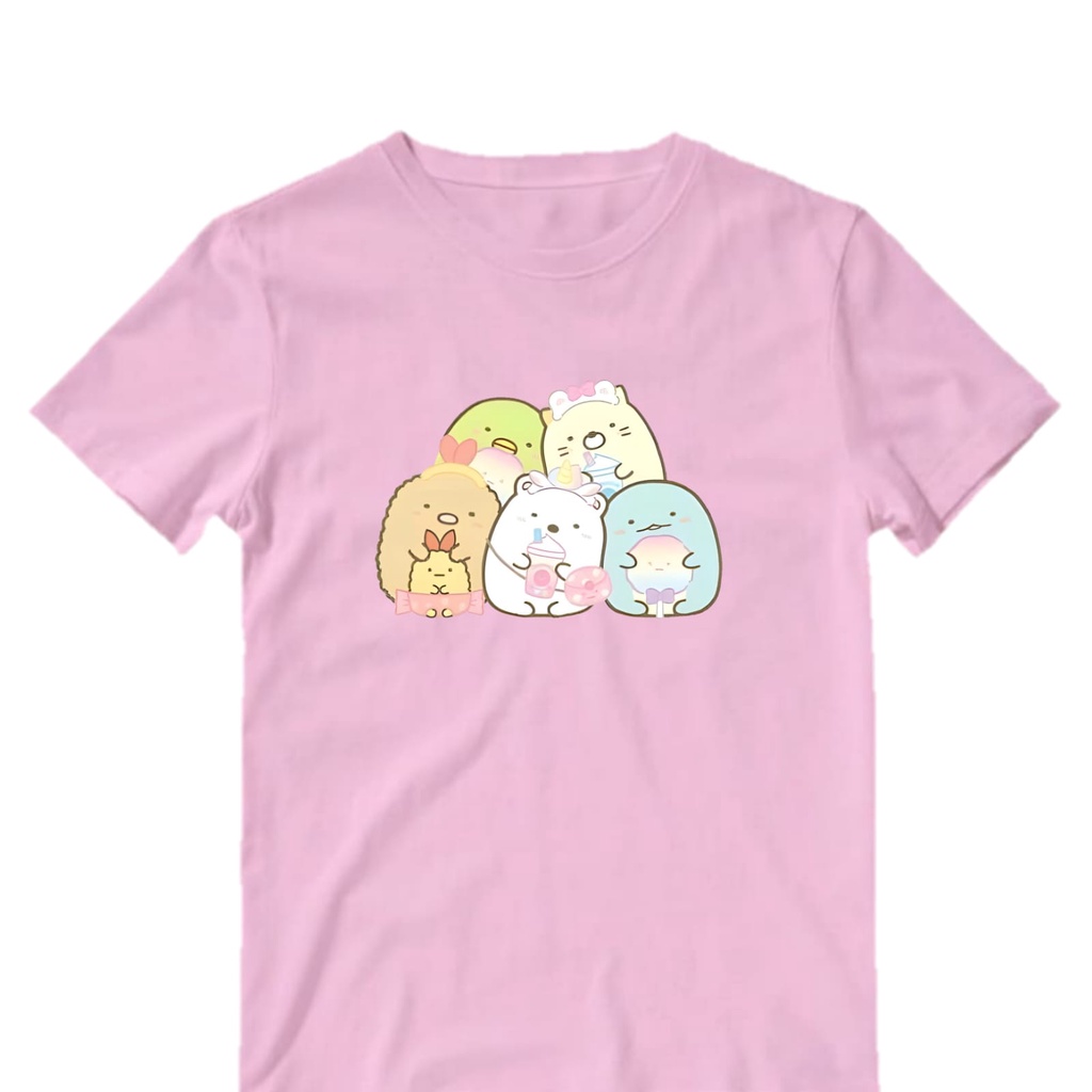 Kaos Sumikko Gurashi untuk Anak, Remaja, Dewasa, Big size bahan Cotton combed 30s