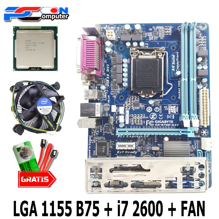 PAKET Motherboard Mainboard MOBO B75 SOKET 1155