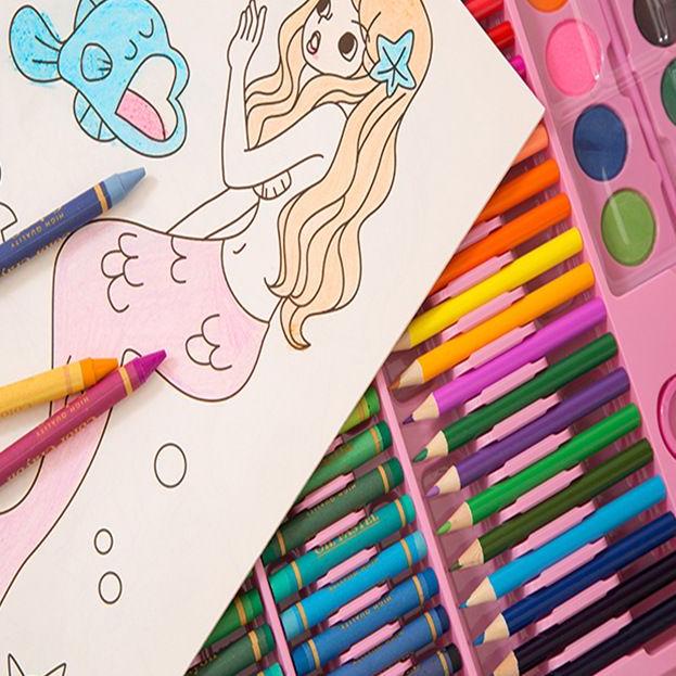 

limited STOCK!Stationary Set isi 86 & 150 pcs Pensil Crayon Warna Cat Air / Perlengkapan Sekolah Menggambar Anak / Alat Warna|RA6