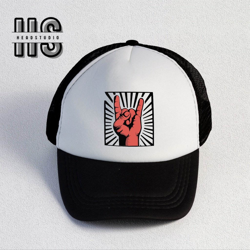 ACDC | Trucker Hat Best Seller | Topi Pria | Topi | Trucker | Topi Band | Baseball | Band | Topi Jaring | Topi Sablon | Head Studio