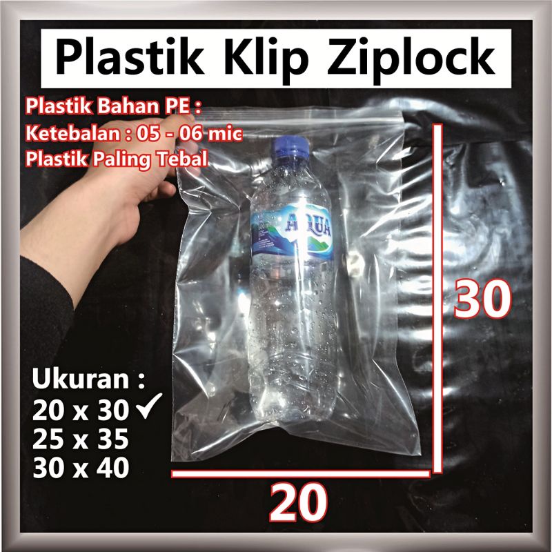 Plastik Klip Ziplock Ukuran 20 x 30 Merek Party Bening Transparan Bahan PE Tebal Grosir Ecer Murah