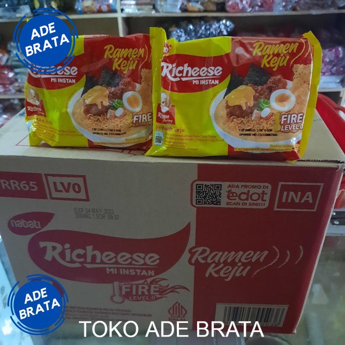 

mie richeese keju ramen level 0 per dus isi 40 pcs