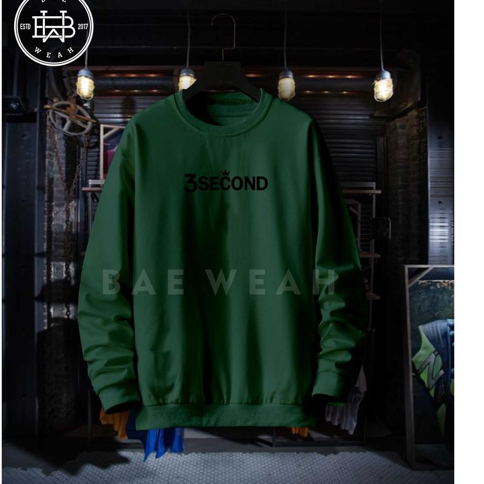 Stok Terbatas [PREMIUM] Basic Sweater 3SECOND Purple Polos Crewneck Sweatshirt Pria Wanita Size M-XX