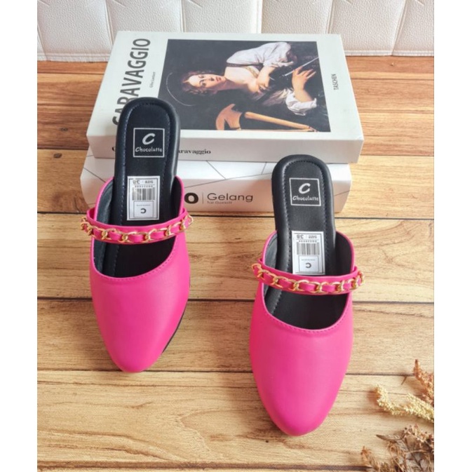 ABBUSHOES UR 02 sendal bapau flat shoes  rantai sol karet 2cm