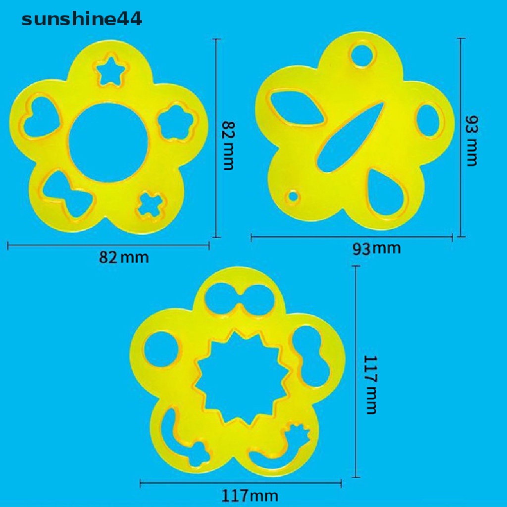 Sunshine 2 / 3 / 4Pcs Cetakan Bola Nasi Emboss DIY Bentuk Ekspresi Wajah Kartun