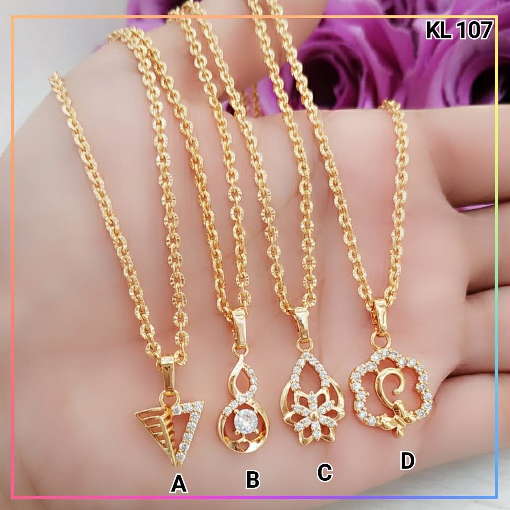Kalung xuping kalung dewasa set liontin bunga rantai lapis emas gold KL 107
