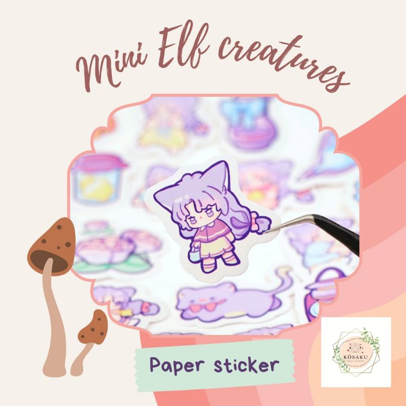 

Aesthetic stickers deco sticker - mini elf creatures