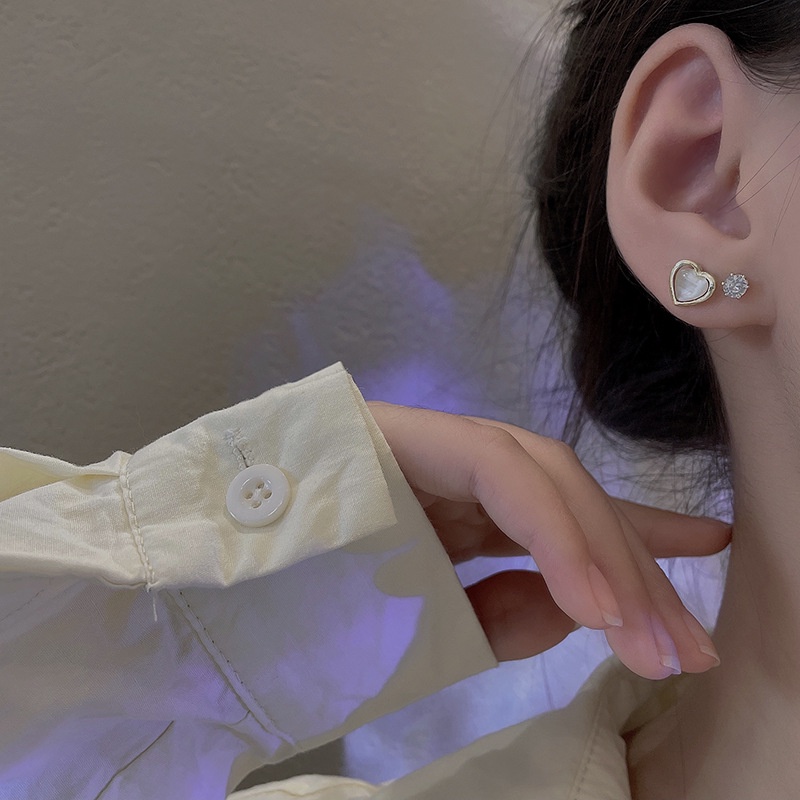 6pcs / Set Anting Tusuk / Stud Bentuk Kotak Dengan Berlian Imitasi Inlaid Untuk Wanita